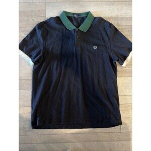 Rare Fred Perry Twin Tipped Men's Polo Shirt Size 2XL Navy Short Sleeve Vtg